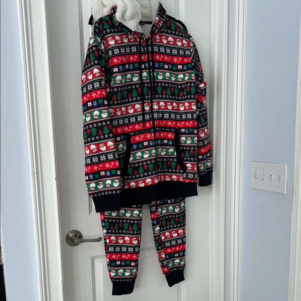 ADT Festive Kids Pajama Set - Red, Green, Black
